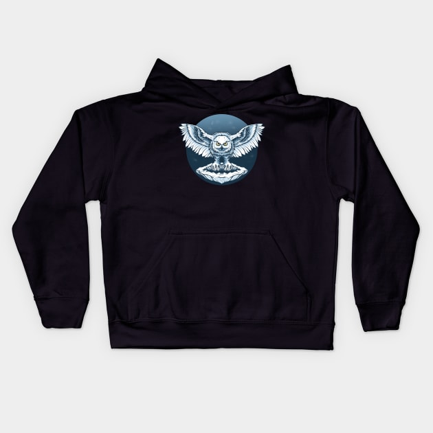 Owl Flying 3 Kids Hoodie by AION